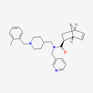 (1R,2S,4R)-N-[[1-[(2-methylphenyl)methyl]piperidin-4-yl]methyl]-N-(pyridin-3-ylmethyl)bicyclo[2.2.1]hept-5-ene-2-carboxamide