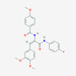 molecular formula C25H23FN2O5 B378575 N-{2-(3,4-dimethoxyphenyl)-1-[(4-fluoroanilino)carbonyl]vinyl}-4-methoxybenzamide 