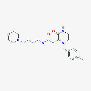 molecular formula C23H36N4O3 B3785753 N-methyl-2-[1-(4-methylbenzyl)-3-oxo-2-piperazinyl]-N-[4-(4-morpholinyl)butyl]acetamide 