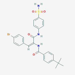 molecular formula C26H26BrN3O4S B378576 N-[1-{[4-(aminosulfonyl)anilino]carbonyl}-2-(4-bromophenyl)vinyl]-4-tert-butylbenzamide 