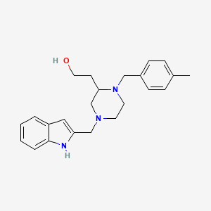 2-[4-(1H-indol-2-ylmethyl)-1-(4-methylbenzyl)-2-piperazinyl]ethanol