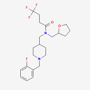 4,4,4-trifluoro-N-{[1-(2-fluorobenzyl)-4-piperidinyl]methyl}-N-(tetrahydro-2-furanylmethyl)butanamide