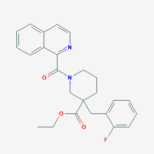 molecular formula C25H25FN2O3 B3785811 ethyl 3-(2-fluorobenzyl)-1-(1-isoquinolinylcarbonyl)-3-piperidinecarboxylate 