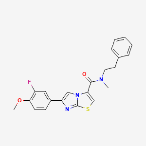 6-(3-fluoro-4-methoxyphenyl)-N-methyl-N-(2-phenylethyl)imidazo[2,1-b][1,3]thiazole-3-carboxamide