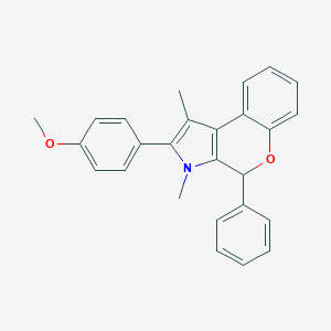 molecular formula C26H23NO2 B378583 2-(4-Methoxyphenyl)-1,3-dimethyl-4-phenyl-3,4-dihydrochromeno[3,4-b]pyrrole 
