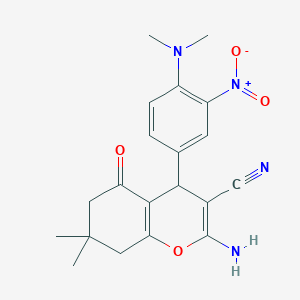 2-amino-4-[4-(dimethylamino)-3-nitrophenyl]-7,7-dimethyl-5-oxo-5,6,7,8-tetrahydro-4H-chromene-3-carbonitrile