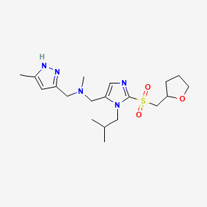 N-methyl-N-[[3-(2-methylpropyl)-2-(oxolan-2-ylmethylsulfonyl)imidazol-4-yl]methyl]-1-(5-methyl-1H-pyrazol-3-yl)methanamine