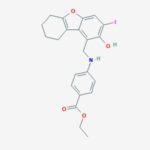 Ethyl 4-{[(2-hydroxy-3-iodo-6,7,8,9-tetrahydrodibenzo[b,d]furan-1-yl)methyl]amino}benzoate