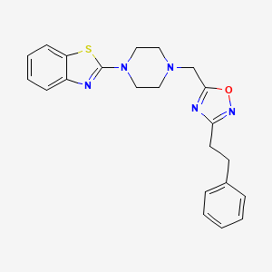 5-[[4-(1,3-Benzothiazol-2-yl)piperazin-1-yl]methyl]-3-(2-phenylethyl)-1,2,4-oxadiazole