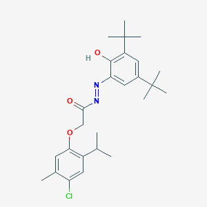 2-(4-chloro-2-isopropyl-5-methylphenoxy)-N'-(3,5-ditert-butyl-6-oxo-2,4-cyclohexadien-1-ylidene)acetohydrazide