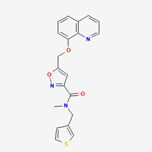 molecular formula C20H17N3O3S B3785930 N-methyl-5-[(8-quinolinyloxy)methyl]-N-(3-thienylmethyl)-3-isoxazolecarboxamide 