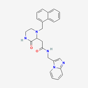 molecular formula C25H25N5O2 B3785932 N-(imidazo[1,2-a]pyridin-3-ylmethyl)-2-[1-(1-naphthylmethyl)-3-oxo-2-piperazinyl]acetamide 