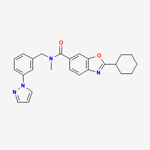 2-cyclohexyl-N-methyl-N-[3-(1H-pyrazol-1-yl)benzyl]-1,3-benzoxazole-6-carboxamide