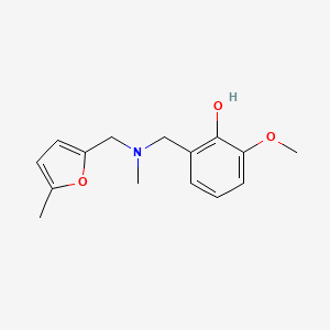 molecular formula C15H19NO3 B3785949 2-methoxy-6-({methyl[(5-methyl-2-furyl)methyl]amino}methyl)phenol 