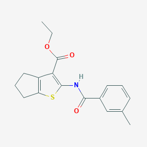 molecular formula C18H19NO3S B378595 ethyl 2-[(3-methylbenzoyl)amino]-5,6-dihydro-4H-cyclopenta[b]thiophene-3-carboxylate CAS No. 312917-74-1