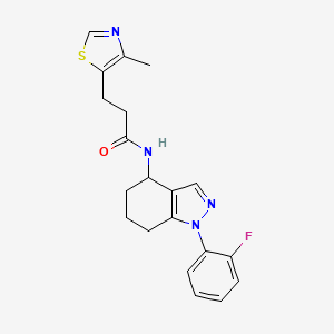 N-[1-(2-fluorophenyl)-4,5,6,7-tetrahydroindazol-4-yl]-3-(4-methyl-1,3-thiazol-5-yl)propanamide