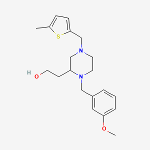 molecular formula C20H28N2O2S B3785982 2-{1-(3-methoxybenzyl)-4-[(5-methyl-2-thienyl)methyl]-2-piperazinyl}ethanol 