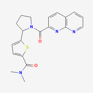 N,N-dimethyl-5-[1-(1,8-naphthyridine-2-carbonyl)pyrrolidin-2-yl]thiophene-2-carboxamide