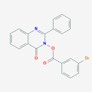 molecular formula C21H13BrN2O3 B378601 (4-Oxo-2-phenyl-quinazolin-3-yl) 3-bromobenzoate 