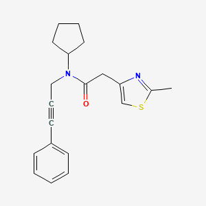 N-cyclopentyl-2-(2-methyl-1,3-thiazol-4-yl)-N-(3-phenylprop-2-yn-1-yl)acetamide