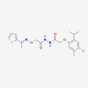molecular formula C20H24ClN3O4S B378602 N'-[(4-chloro-2-isopropyl-5-methylphenoxy)acetyl]-2-({[1-(2-thienyl)ethylidene]amino}oxy)acetohydrazide 