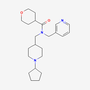 molecular formula C23H35N3O2 B3786036 N-[(1-cyclopentyl-4-piperidinyl)methyl]-N-(3-pyridinylmethyl)tetrahydro-2H-pyran-4-carboxamide 