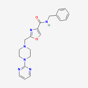 molecular formula C20H22N6O2 B3786057 N-benzyl-2-{[4-(2-pyrimidinyl)-1-piperazinyl]methyl}-1,3-oxazole-4-carboxamide 