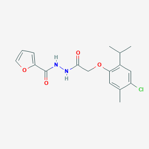 molecular formula C17H19ClN2O4 B378606 2-(4-chloro-2-isopropyl-5-methylphenoxy)-N'-(2-furoyl)acetohydrazide 