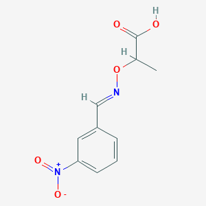 molecular formula C10H10N2O5 B378608 2-[({3-Nitrobenzylidene}amino)oxy]propanoic acid 