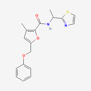 3-methyl-5-(phenoxymethyl)-N-[1-(1,3-thiazol-2-yl)ethyl]-2-furamide