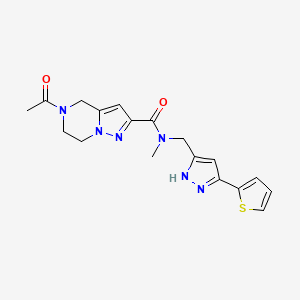 5-acetyl-N-methyl-N-{[3-(2-thienyl)-1H-pyrazol-5-yl]methyl}-4,5,6,7-tetrahydropyrazolo[1,5-a]pyrazine-2-carboxamide