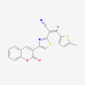 molecular formula C20H12N2O2S2 B378614 3-(5-methyl-2-thienyl)-2-[4-(2-oxo-2H-chromen-3-yl)-1,3-thiazol-2-yl]acrylonitrile CAS No. 316361-46-3