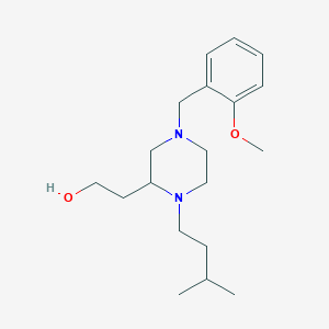 molecular formula C19H32N2O2 B3786141 2-[4-(2-methoxybenzyl)-1-(3-methylbutyl)-2-piperazinyl]ethanol 