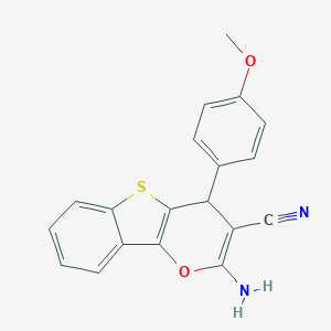 molecular formula C19H14N2O2S B378616 2-amino-4-(4-methoxyphenyl)-4H-[1]benzothieno[3,2-b]pyran-3-carbonitrile CAS No. 312528-40-8
