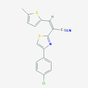molecular formula C17H11ClN2S2 B378617 (Z)-2-(4-(4-chlorophenyl)thiazol-2-yl)-3-(5-methylthiophen-2-yl)acrylonitrile CAS No. 327167-48-6