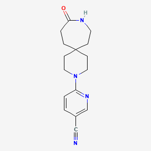 6-(10-oxo-3,9-diazaspiro[5.6]dodec-3-yl)nicotinonitrile