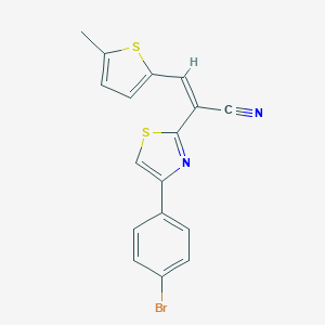 molecular formula C17H11BrN2S2 B378619 (Z)-2-(4-(4-bromophenyl)thiazol-2-yl)-3-(5-methylthiophen-2-yl)acrylonitrile CAS No. 327169-36-8