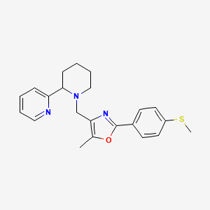 molecular formula C22H25N3OS B3786192 5-Methyl-2-(4-methylsulfanylphenyl)-4-[(2-pyridin-2-ylpiperidin-1-yl)methyl]-1,3-oxazole 