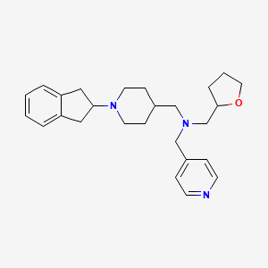 1-[1-(2,3-dihydro-1H-inden-2-yl)piperidin-4-yl]-N-(oxolan-2-ylmethyl)-N-(pyridin-4-ylmethyl)methanamine