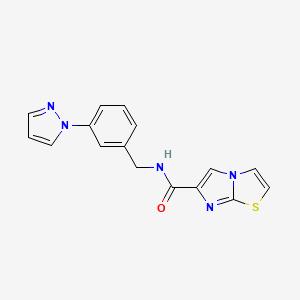 N-[3-(1H-pyrazol-1-yl)benzyl]imidazo[2,1-b][1,3]thiazole-6-carboxamide