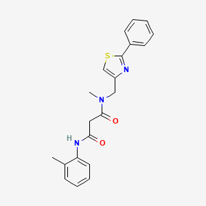 molecular formula C21H21N3O2S B3786220 N-methyl-N'-(2-methylphenyl)-N-[(2-phenyl-1,3-thiazol-4-yl)methyl]malonamide 