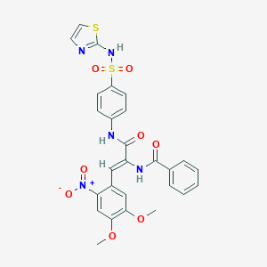N-[2-{2-nitro-4,5-dimethoxyphenyl}-1-({4-[(1,3-thiazol-2-ylamino)sulfonyl]anilino}carbonyl)vinyl]benzamide