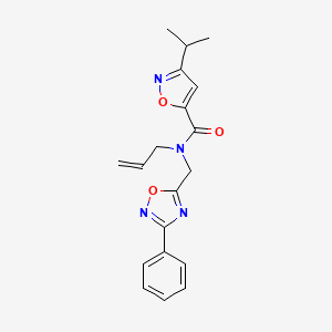 molecular formula C19H20N4O3 B3786238 N-allyl-3-isopropyl-N-[(3-phenyl-1,2,4-oxadiazol-5-yl)methyl]isoxazole-5-carboxamide 