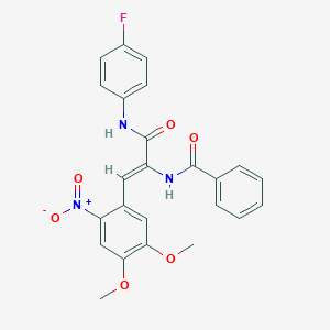 N-(1-[(4-fluoroanilino)carbonyl]-2-{2-nitro-4,5-dimethoxyphenyl}vinyl)benzamide