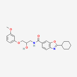 2-cyclohexyl-N-[2-hydroxy-3-(3-methoxyphenoxy)propyl]-1,3-benzoxazole-6-carboxamide