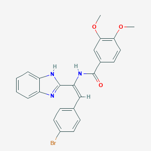 molecular formula C24H20BrN3O3 B378625 N-[1-(1H-benzimidazol-2-yl)-2-(4-bromophenyl)vinyl]-3,4-dimethoxybenzamide 