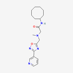 molecular formula C19H27N5O2 B3786250 N-cyclooctyl-2-{methyl[(3-pyridin-3-yl-1,2,4-oxadiazol-5-yl)methyl]amino}acetamide 