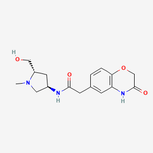 N-[(3R,5S)-5-(hydroxymethyl)-1-methylpyrrolidin-3-yl]-2-(3-oxo-3,4-dihydro-2H-1,4-benzoxazin-6-yl)acetamide