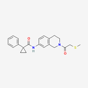 N-[2-(2-methylsulfanylacetyl)-3,4-dihydro-1H-isoquinolin-7-yl]-1-phenylcyclopropane-1-carboxamide