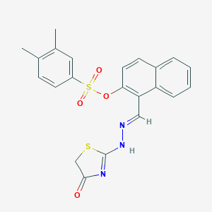 [1-[(E)-[(4-oxo-1,3-thiazol-2-yl)hydrazinylidene]methyl]naphthalen-2-yl] 3,4-dimethylbenzenesulfonate